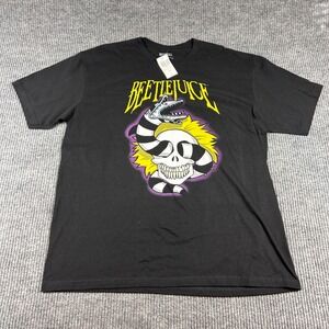 Beetlejuice Shirt Men's XL Skull Sandworm Graphic Black Hot Topic NWT 15499574
